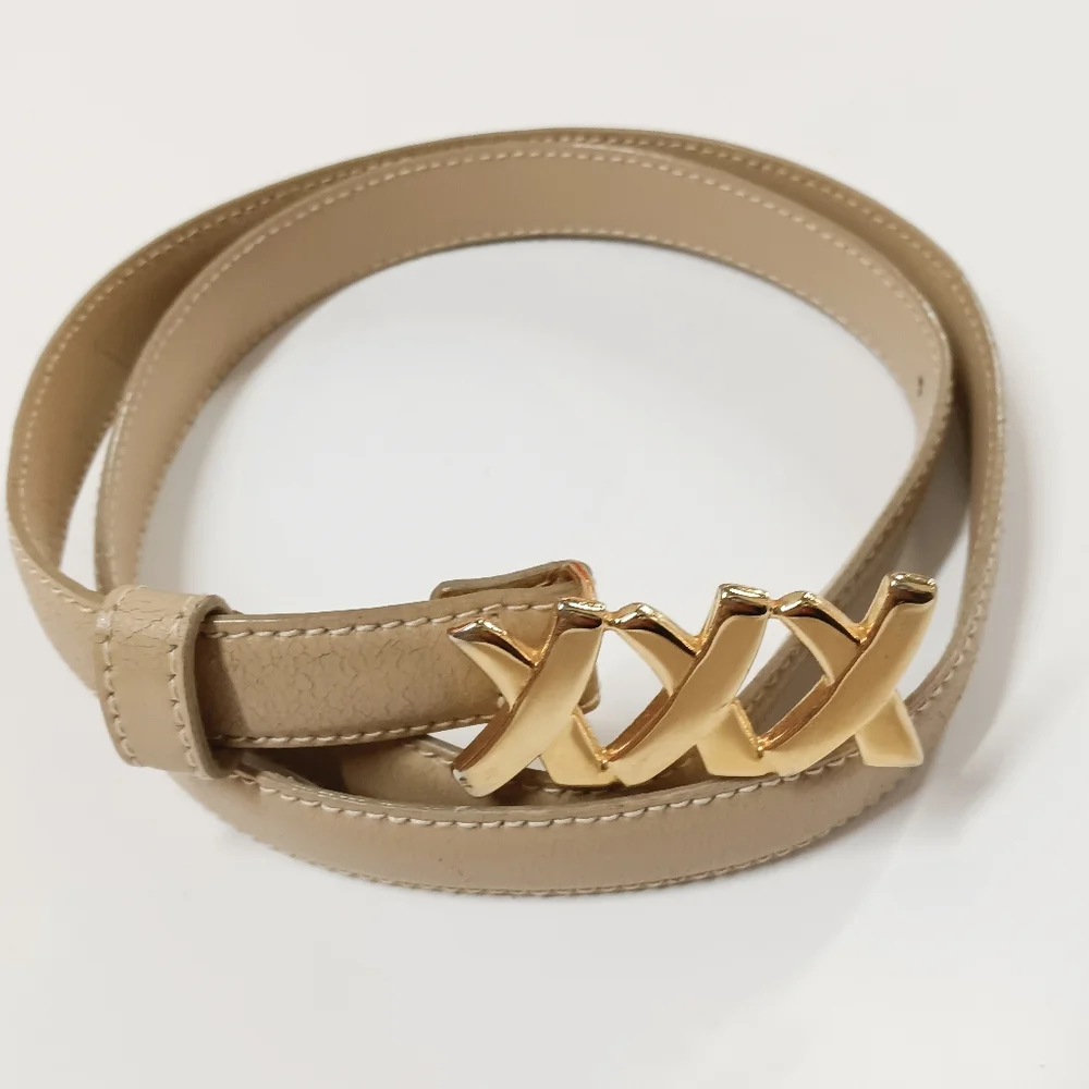 Paloma Picasso Vintage Italian Leather Pin Belt 3/4